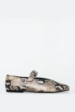 COS Snake-Effect Leather Ballet Flats