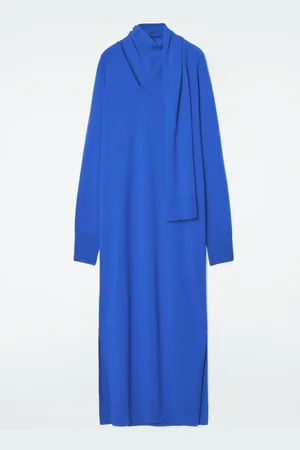 COS Scarf-Detail Wool Maxi Dress