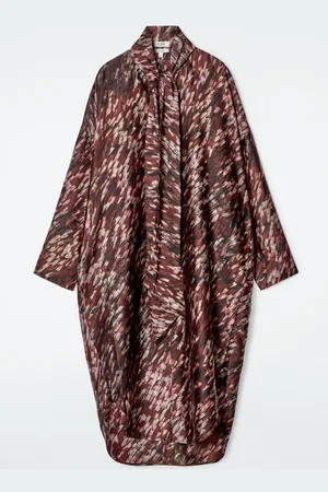 COS Printed Scarf-Detail Midi Dress