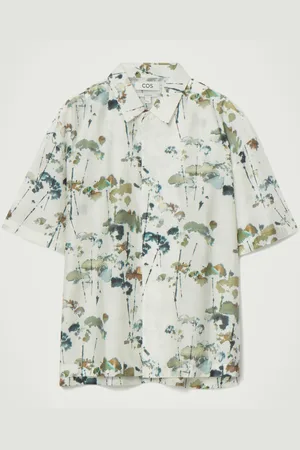 COS Oversized Floral-Print Short-Sleeved Shirt in