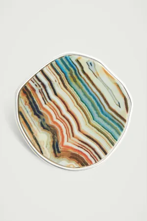 COS Printed Stone Brooch