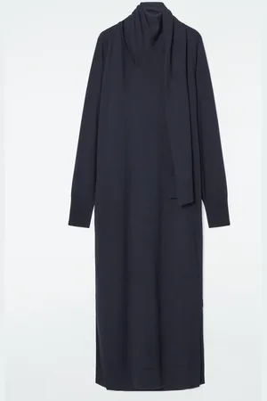 COS Scarf-Detail Wool Maxi Dress