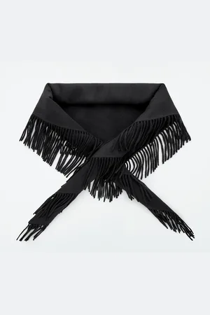 COS Fringed Merino Wool Triangle Scarf