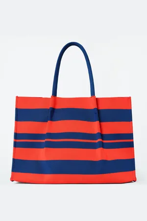 COS Striped Market Tote Bag