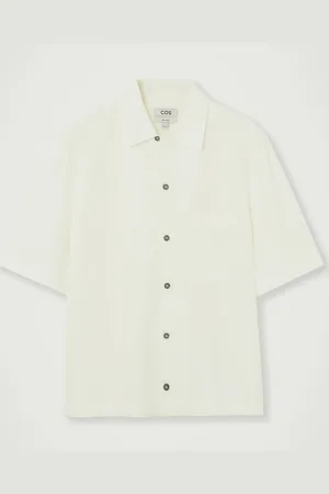 COS Seersucker Cotton Short-Sleeved Shirt