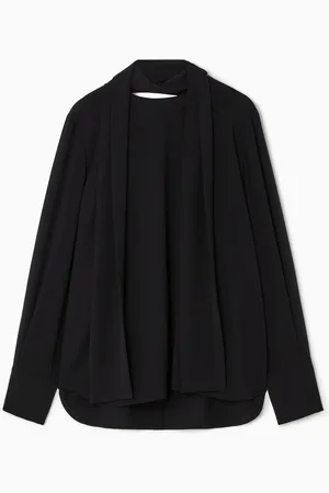 COS Cape-Detail Scarf Blouse