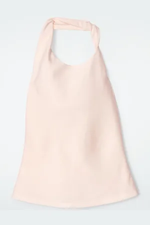 COS Twist-Detail Linen-Blend Top in