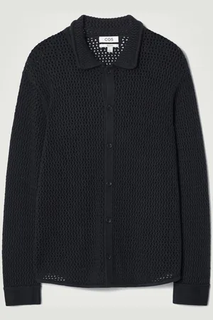 COS Collared Open-Knit Wool Cardigan