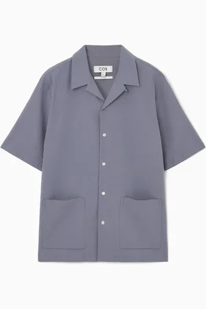 COS Seersucker Cotton Short-Sleeved Shirt in