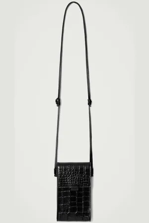 COS Croc-Effect Leather Crossbody Phone Pouch