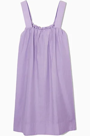 COS Gathered A-Line Linen Mini Dress in