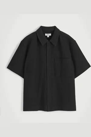 COS Textured Cotton-Jersey Zipped Shirt
