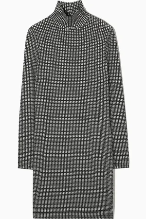 COS Printed Roll-Neck Mini Dress