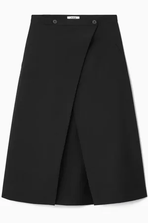 COS Tailored Wool Midi Wrap Skirt