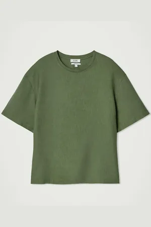 COS Relaxed Woven Linen T-Shirt in