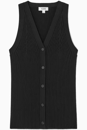 COS Rib-Knit V-Neck Waistcoat