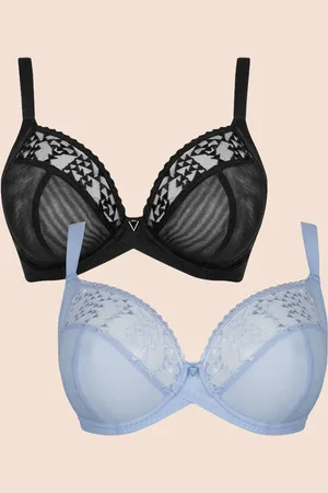 Curvy Kate Centre Stage Full Plunge Bra 2-Pack Black and Icy Blue