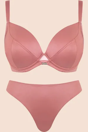 Curvy Kate Lush Full Plunge Bra and Thong Pack Rose Shimmer