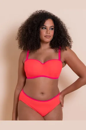Curvy Kate Minimalist Bandeau Strapless Multiway Bikini Top Coral/Pink