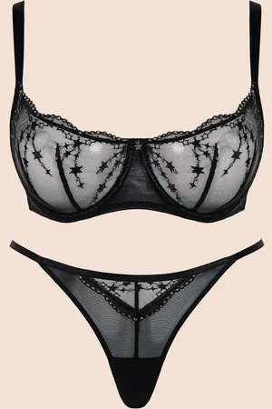 Curvy Kate Stardust Balcony Bra and Brief Pack Black Sparkle