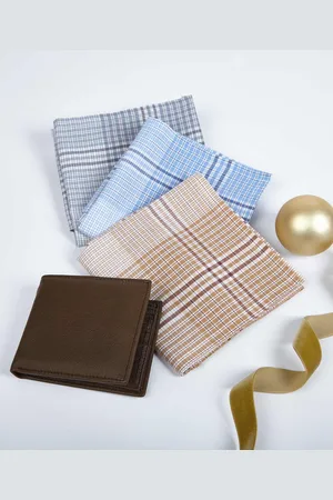 Damart Leather Wallet & Hankies Set