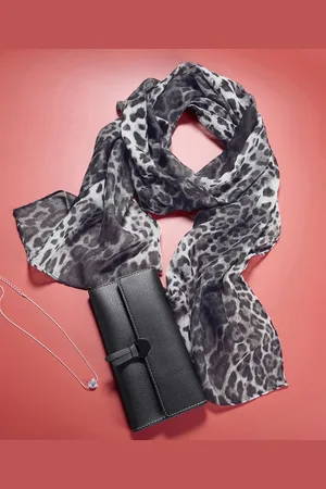 Damart Leopard Print Scarf, Purse and Necklace Set