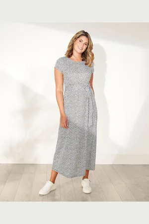 Damart First Avenue - Midi Slash Neck Dress with Rope Belt