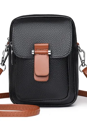 Damart Envy Leather Twin Zip Crossbody Bag