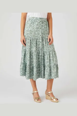 Damart Button-through Print Skirt