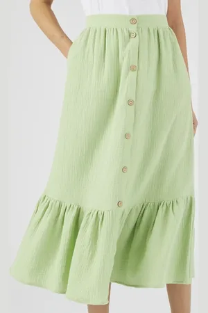 Damart Button-through Tiered Skirt