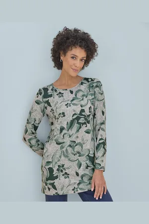 Damart Skin Soft Floral Print Long Sleeved Brushed Tunic