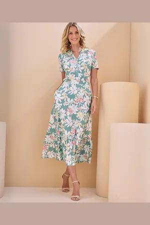 Damart Printed Jersey Frill Hem Dress