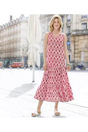 Damart Drop Waist Print Dress