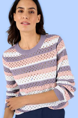 Damart Pointelle Stripe Jumper