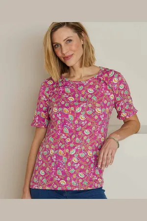Damart Skin Soft Ruffle Trim T-shirt