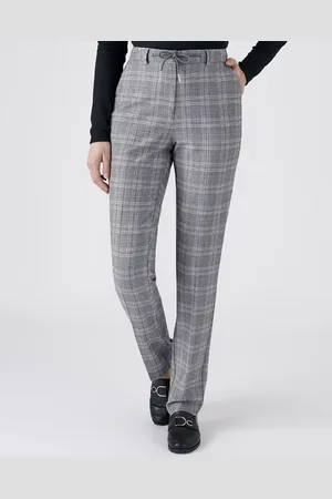 Damart Tie-waist Detail Check Trousers