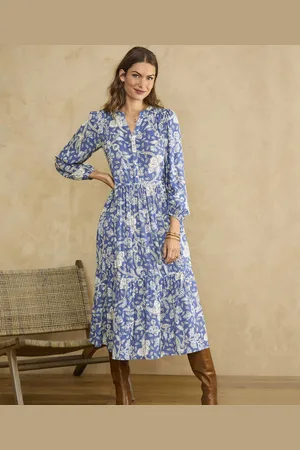 Damart Tiered Floral Print Dress