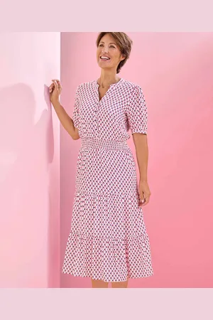 Damart Elasticated Waist Tiered Print Dress