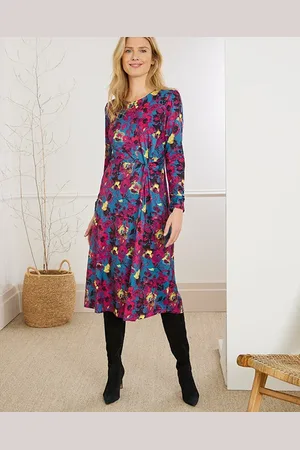 Damart Jersey Mock Wrap Effect Dress
