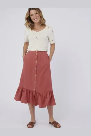 Damart Button-through Tiered Skirt