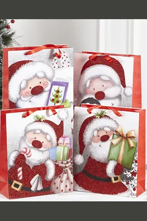 Damart Set of 4 Santa Gift Bags