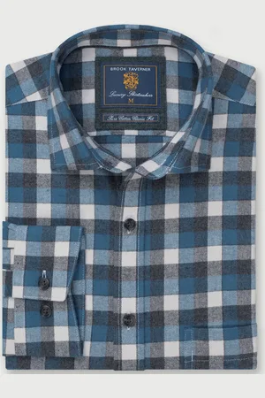 Damart Brook Taverner Melange Check Casual Long Sleeve Shirt