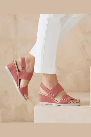 Damart Touch Fasten Suede Wedge Sandal