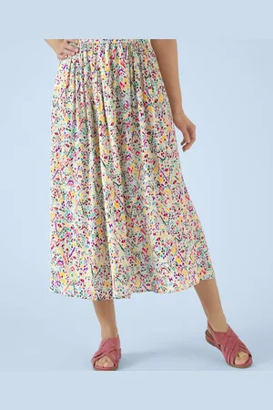 Damart Ecovero Print Crinkle Skirt