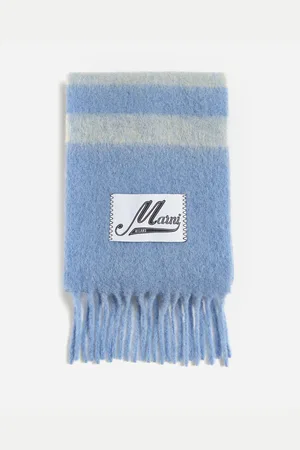Marni Color-block mohair-blend scarf