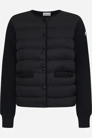 Moncler Wool and padded nylon cardigan