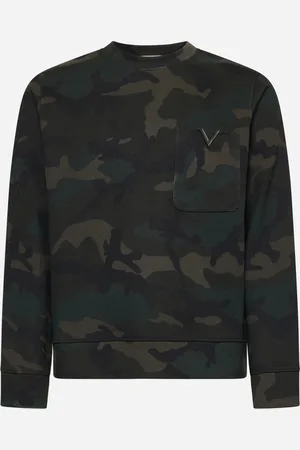 VALENTINO Camouflage cotton-blend sweatshirt