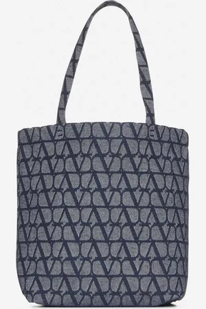 VALENTINO GARAVANI Toile Iconographe denim tote bag