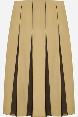 Marni Beige wool blend pleated skirt
