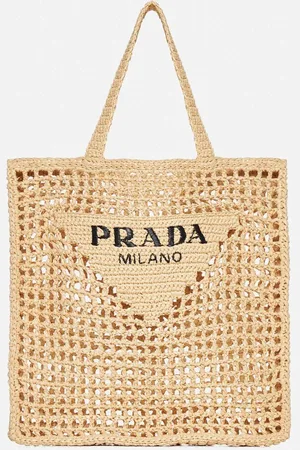 Prada Crochet raffia tote bag